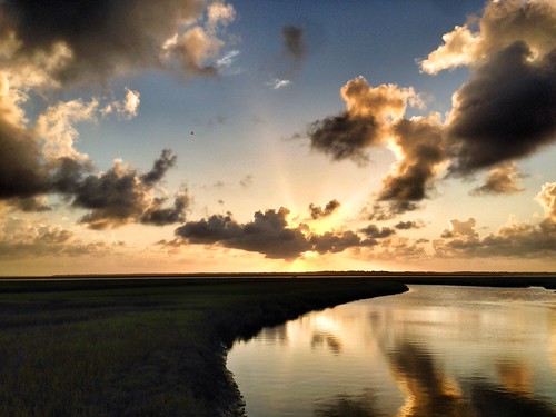 Photo of the sunset on the beach